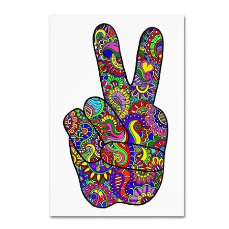 Trademark Fine Art Kathy G. Ahrens 'Psychedelic Mehndi Peace Sign' Canvas Art, 12x19 ALI3398-C1219GG